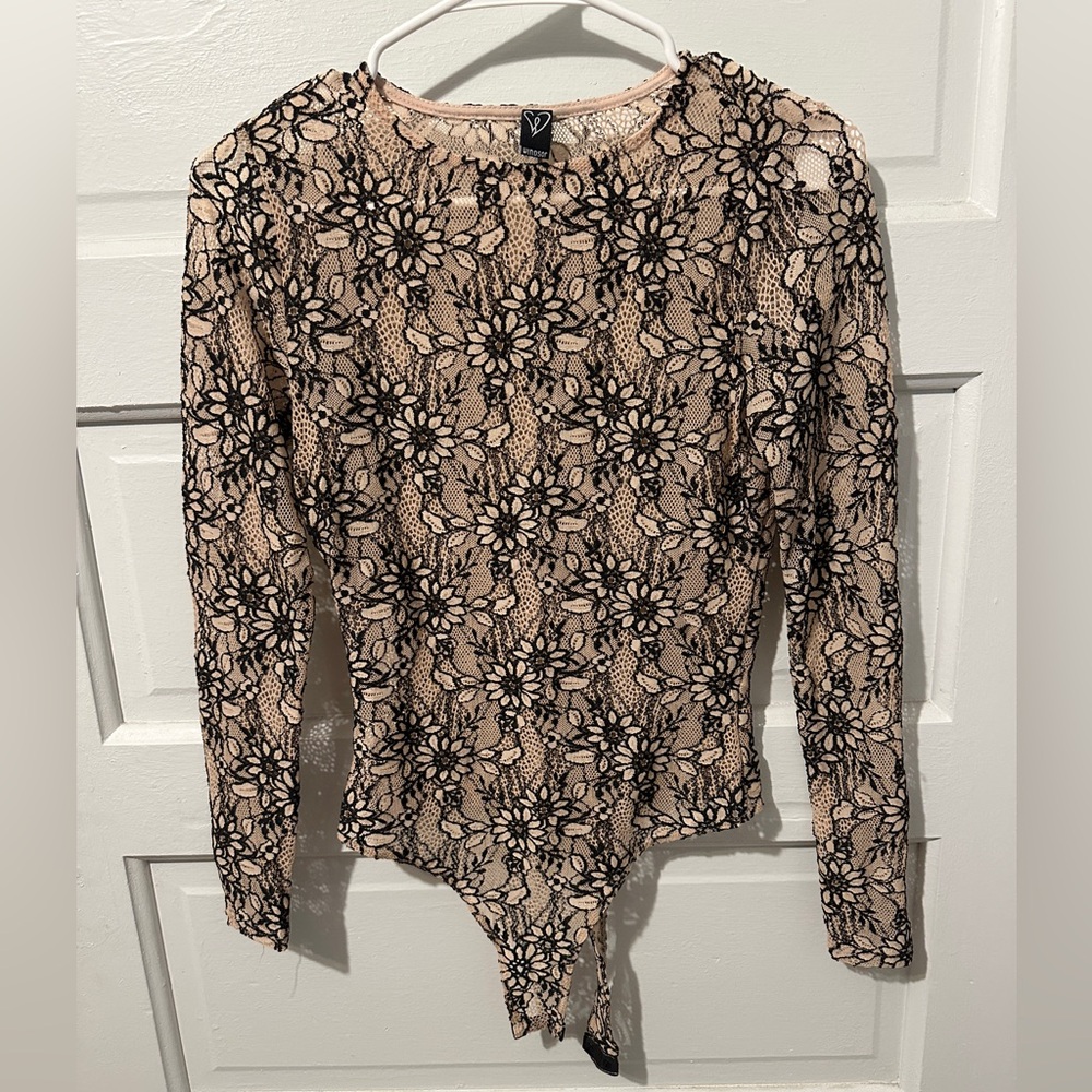 Windsor Sheer Lace Fitted Bodysuit